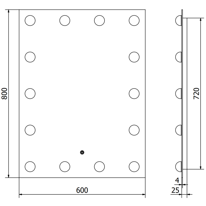 Mexen Dona beleuchteter Badezimmerspiegel 60 x 80 cm, LED 6000K, Antibeschlag - 9818-060-080-611-00