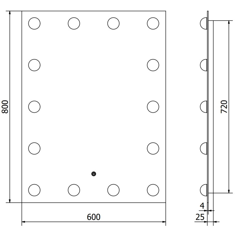 Mexen Dona LED-beleuchteter Badezimmerspiegel 60 x 80 cm, 6000K, Antibeschlag - 9818-060-080-611-00