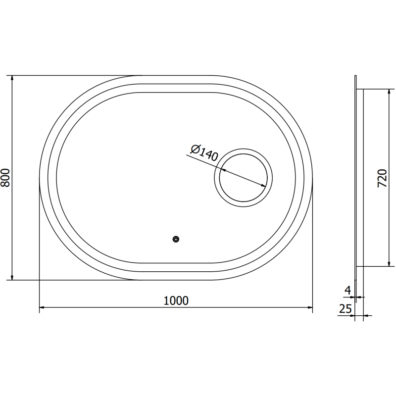 Mexen Umba beleuchteter Badezimmerspiegel mit Kosmetikspiegel 100 x 80 cm, LED 6000K, Antibeschlag - 9822-100-080-611-00