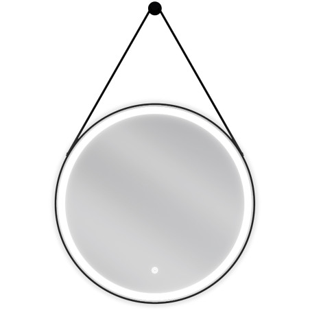 Mexen Reni beleuchteter Badezimmerspiegel, rund 60 cm, LED 6000K, anti-nebel, schwarzer Rahmen - 9812-060-060-611-70