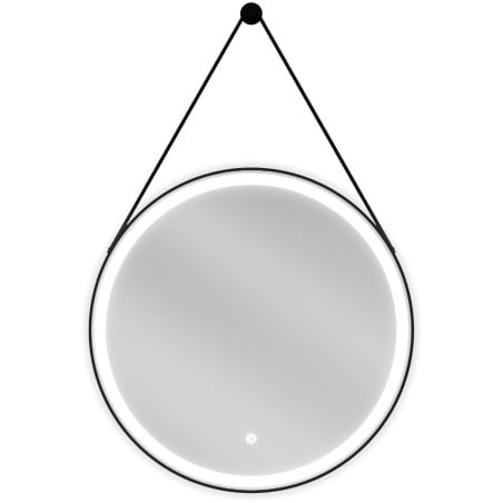 Mexen Reni beleuchteter Badezimmerspiegel, rund 60 cm, LED 6000K, Antibeschlag, schwarzer Rahmen - 9812-060-060-611-70