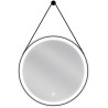 Mexen Reni beleuchteter Badezimmerspiegel, rund 60 cm, LED 6000K, anti-nebel, schwarzer Rahmen - 9812-060-060-611-70