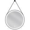 Mexen Reni beleuchteter Badezimmerspiegel, rund 60 cm, LED 6000K, Antibeschlag, schwarzer Rahmen - 9812-060-060-611-70