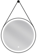 Mexen Reni beleuchteter Badezimmerspiegel, rund 60 cm, LED 6000K, Antibeschlag, schwarzer Rahmen - 9812-060-060-611-70