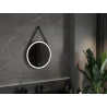 Mexen Reni beleuchteter Badezimmerspiegel, rund 60 cm, LED 6000K, anti-nebel, schwarzer Rahmen - 9812-060-060-611-70