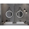 Mexen Reni beleuchteter Badezimmerspiegel, rund 60 cm, LED 6000K, anti-nebel, schwarzer Rahmen - 9812-060-060-611-70