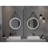 Mexen Reni beleuchteter Badezimmerspiegel, rund 60 cm, LED 6000K, Antibeschlag, schwarzer Rahmen - 9812-060-060-611-70