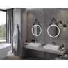Mexen Reni beleuchteter Badezimmerspiegel, rund 60 cm, LED 6000K, anti-nebel, schwarzer Rahmen - 9812-060-060-611-70