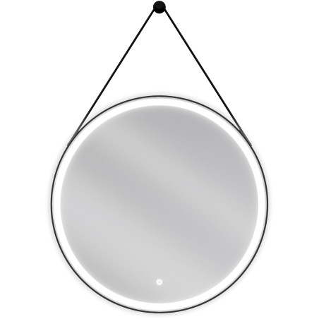 Mexen Reni beleuchteter Badezimmerspiegel, rund 70 cm, LED 6000K, Antibeschlag, schwarzer Rahmen - 9812-070-070-611-70