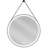 Mexen Reni beleuchteter Badezimmer-Spiegel, rund 70 cm, LED 6000K, Antibeschlag, schwarzer Rahmen - 9812-070-070-611-70