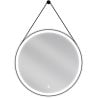 Mexen Reni beleuchteter Badezimmerspiegel, rund 70 cm, LED 6000K, Antibeschlag, schwarzer Rahmen - 9812-070-070-611-70