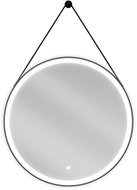 Mexen Reni beleuchteter Badezimmerspiegel, rund 70 cm, LED 6000K, Antibeschlag, schwarzer Rahmen - 9812-070-070-611-70