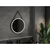 Mexen Reni beleuchteter Badezimmerspiegel, rund 70 cm, LED 6000K, Antibeschlag, schwarzer Rahmen - 9812-070-070-611-70