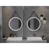 Mexen Reni beleuchteter Badezimmerspiegel, rund 70 cm, LED 6000K, Antibeschlag, schwarzer Rahmen - 9812-070-070-611-70