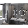 Mexen Reni beleuchteter Badezimmerspiegel, rund 70 cm, LED 6000K, Antibeschlag, schwarzer Rahmen - 9812-070-070-611-70