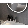 Mexen Reni beleuchteter Badezimmerspiegel, rund 70 cm, LED 6000K, Antibeschlag, schwarzer Rahmen - 9812-070-070-611-70