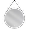 Mexen Reni beleuchteter Badezimmer-Spiegel, rund, 80 cm, LED 6000K, Antibeschlag, schwarzer Rahmen - 9812-080-080-611-70