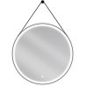 Mexen Reni beleuchteter Badezimmerspiegel, rund 80 cm, LED 6000K, Antibeschlag, schwarzer Rahmen - 9812-080-080-611-70