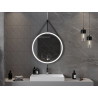 Mexen Reni beleuchteter Badezimmerspiegel, rund 80 cm, LED 6000K, Antibeschlag, schwarzer Rahmen - 9812-080-080-611-70