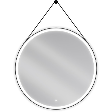 Mexen Reni beleuchteter Badezimmerspiegel, rund 90 cm, LED 6000K, Antibeschlag, schwarzer Rahmen - 9812-090-090-611-70
