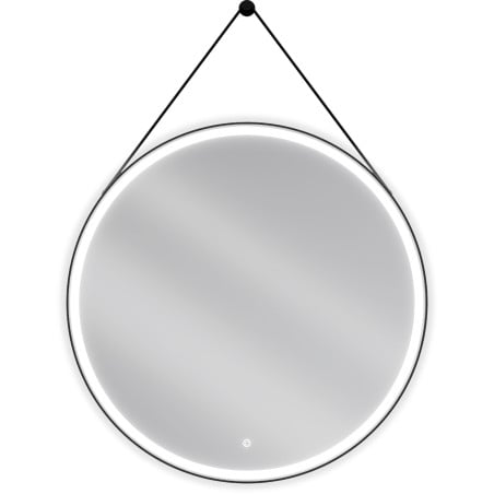 Mexen Reni beleuchteter runder Badezimmerspiegel, 90 cm, LED 6000K, Antibeschlag, schwarzer Rahmen - 9812-090-090-611-70
