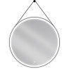 Mexen Reni beleuchteter Badezimmerspiegel, rund 90 cm, LED 6000K, Antibeschlag, schwarzer Rahmen - 9812-090-090-611-70