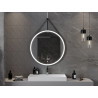 Mexen Reni beleuchteter Badezimmerspiegel, rund 90 cm, LED 6000K, Antibeschlag, schwarzer Rahmen - 9812-090-090-611-70