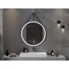 Mexen Reni beleuchteter runder Badezimmerspiegel, 90 cm, LED 6000K, Antibeschlag, schwarzer Rahmen - 9812-090-090-611-70