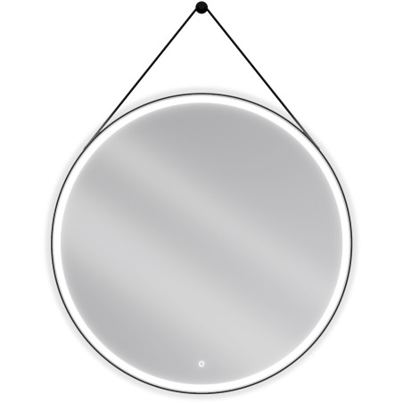 Mexen Reni rundes, beleuchtetes Badezimmerspiegel, 100 cm, LED 6000K, Antibeschlag, schwarzer Rahmen - 9812-100-100-611-70