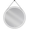 Mexen Reni rundes, beleuchtetes Badezimmerspiegel, 100 cm, LED 6000K, Antibeschlag, schwarzer Rahmen - 9812-100-100-611-70