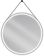 Mexen Reni rundes, beleuchtetes Badezimmerspiegel, 100 cm, LED 6000K, Antibeschlag, schwarzer Rahmen - 9812-100-100-611-70