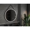 Mexen Reni rundes, beleuchtetes Badezimmerspiegel, 100 cm, LED 6000K, Antibeschlag, schwarzer Rahmen - 9812-100-100-611-70