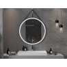 Mexen Reni rundes, beleuchtetes Badezimmerspiegel, 100 cm, LED 6000K, Antibeschlag, schwarzer Rahmen - 9812-100-100-611-70