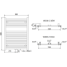 Mexen Hades Badezimmerheizkörper 800 x 600 mm, 452 W, weiß - W104-0800-600-00-20