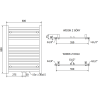 Mexen Hades Badezimmerheizkörper 800 x 600 mm, 452 W, schwarz - W104-0800-600-00-70