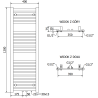 Mexen Hades Badezimmerheizkörper 1200 x 400 mm, 472 W, weiß - W104-1200-400-00-20