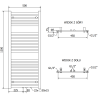 Mexen Hades Badezimmerheizkörper 1200 x 500 mm, 570 W, Anthrazit - W104-1200-500-00-66