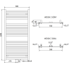 Mexen Hades Badezimmerheizkörper 1200 x 600 mm, 667 W, weiß - W104-1200-600-00-20