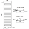 Mexen Hades Badezimmerheizkörper 1500 x 500 mm, 703 W, weiß - W104-1500-500-00-20