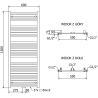Mexen Hades Badezimmerheizkörper 1500 x 600 mm, 812 W, weiß - W104-1500-600-00-20