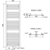 Mexen Hades Badezimmerheizkörper 1800 x 600 mm, 1000 W, schwarz - W104-1800-600-00-70