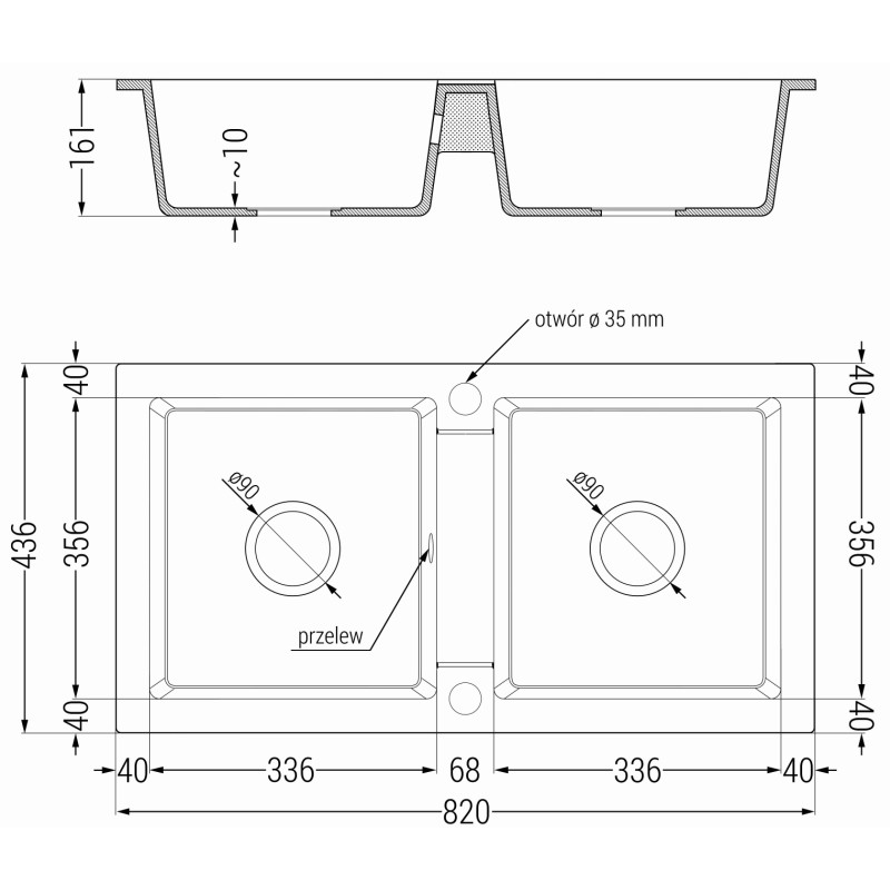 Mexen Mario granitspüle 2-fach mit Küchenarmatur Aster, beige - 6504-69-73450-07-B