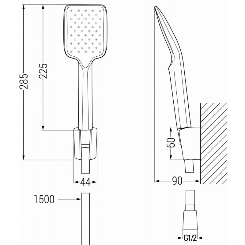 Mexen Sabre R62 Badewannenarmatur mit Duschset, Chrom - 7213R62-00
