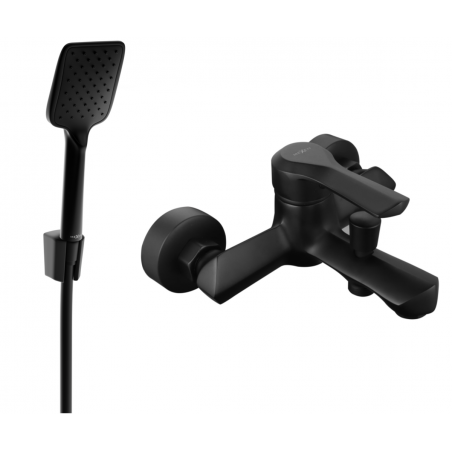 Mexen Sabre R62 Badewannenarmatur mit Duschset, Schwarz - 7213R62-70