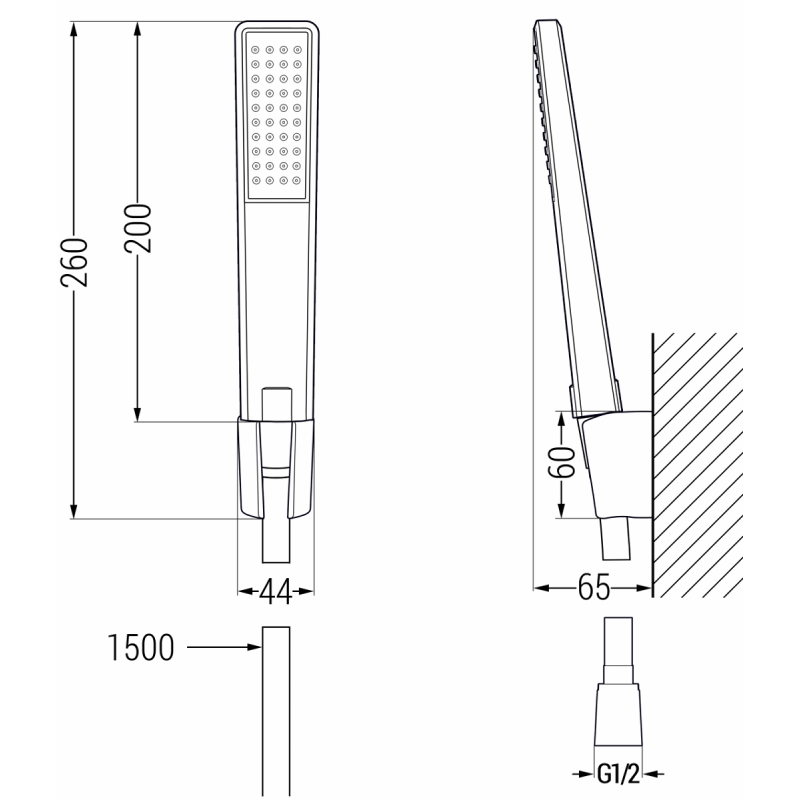 Mexen Sabre R72 Badewannenarmatur mit Duschset, Chrom - 7213R72-00