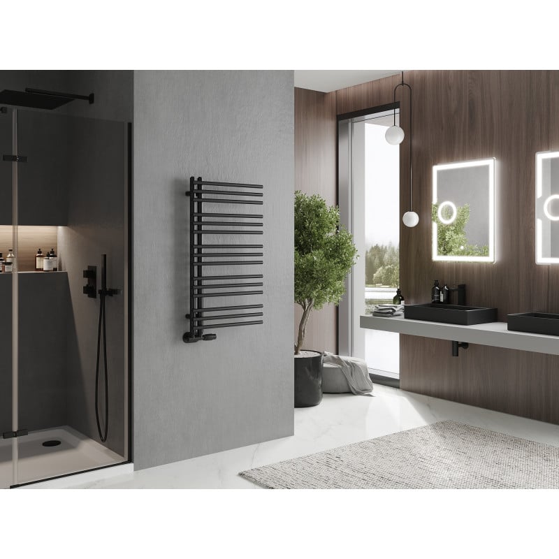 Mexen Neptun dekorativer Badezimmerheizkörper 900 x 500 mm, 369 W, schwarz - W101-0900-500-00-70