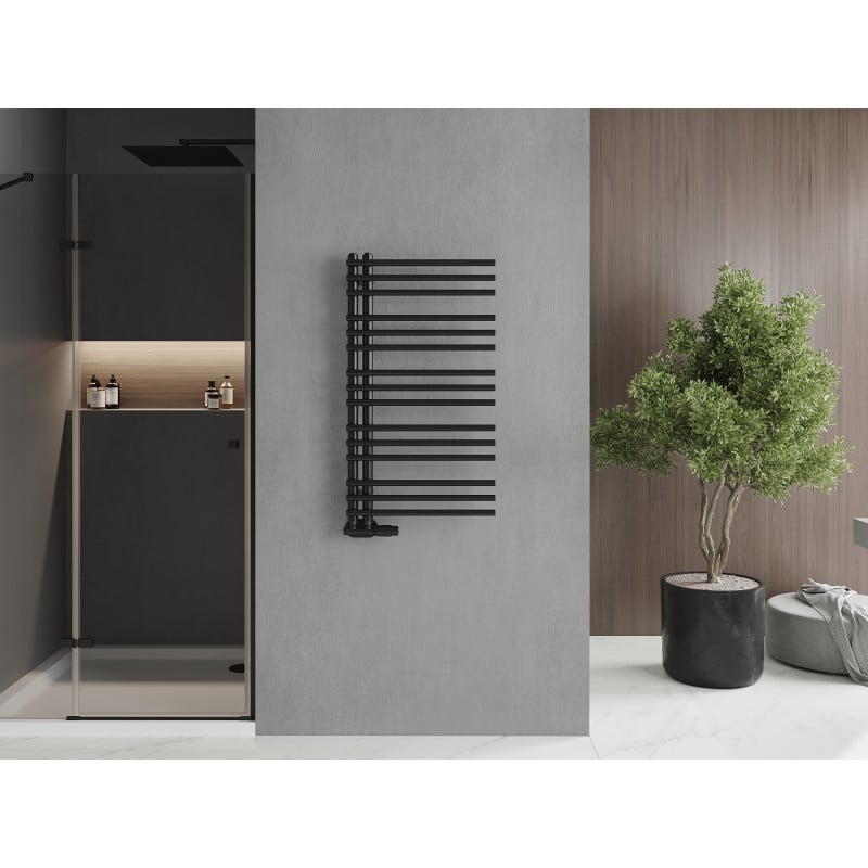 Mexen Neptun dekorativer Badezimmerheizkörper 900 x 500 mm, 369 W, schwarz - W101-0900-500-00-70