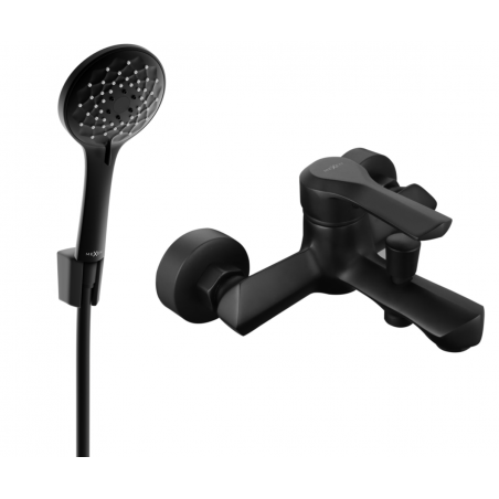 Mexen Sabre R74 Badewannenarmatur mit Duschset, schwarz - 7213R74-70