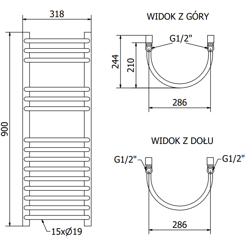 Mexen Eros Badheizkörper 900 x 318 mm, 315 W, weiß - W112-0900-318-00-20