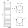 Mexen Eros Heizkörper 1200 x 318 mm, 421 W, weiß - W112-1200-318-00-20